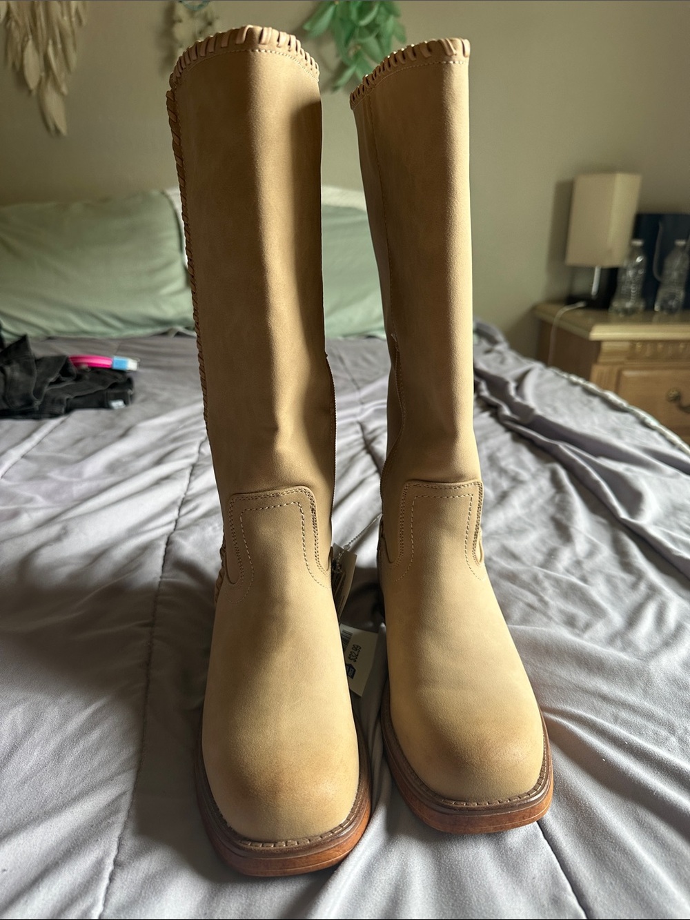New York & Company Tan Over-the-Knee Leather Boots